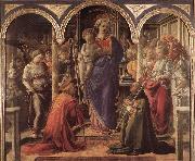 LIPPI, Fra Filippo Adoration of the Child with Saints g oil painting
